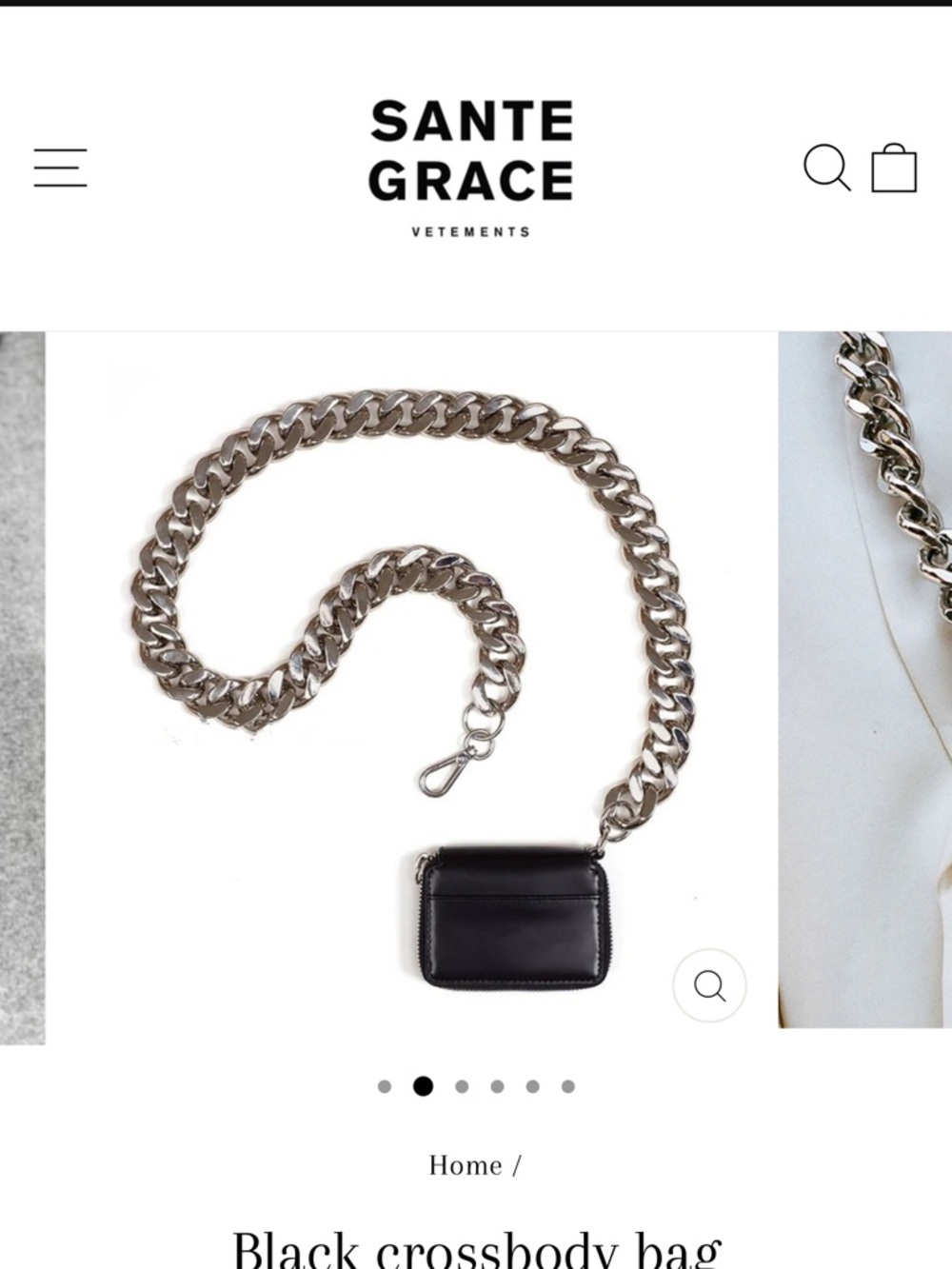 2 Saint Grace Black Chain Crossbody Card Holder